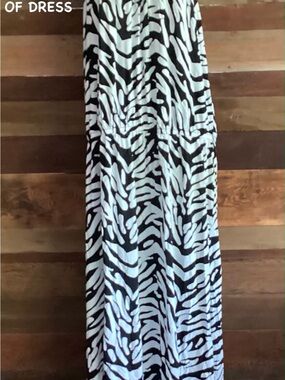 George Black and White Zebra-Print Maxi Skirt NWOT Size 1x